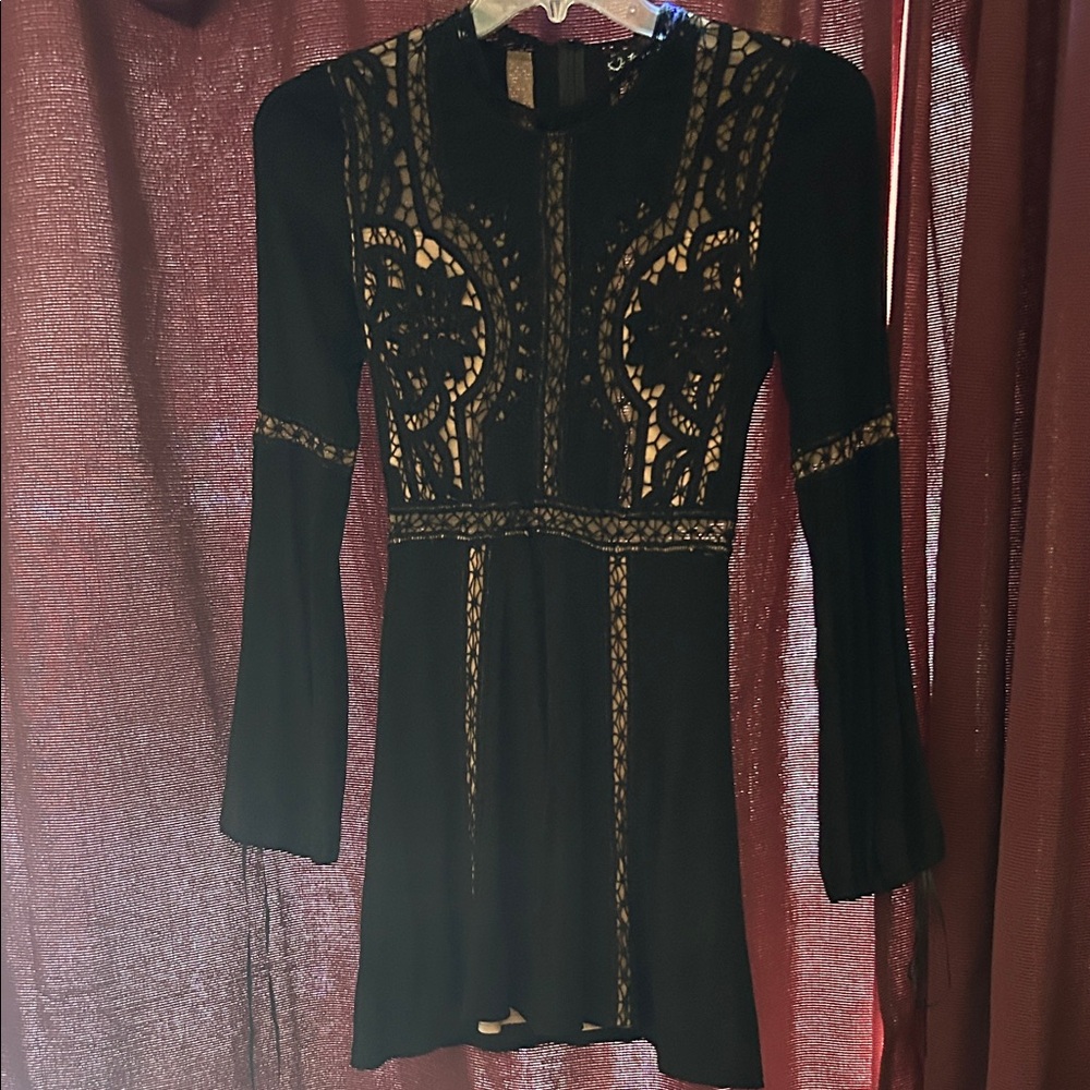 For Love and Lemons Black Lace Dress-S